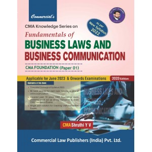 Commercial's CMA Knowledge Series On Fundamentals of Business Law and Business Communication for CMA Foundation Paper 1 June 2023 Exam by CMA Shruthi Y. V.